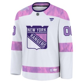 Dresovi New York Rangers 2024-25 Fanatics Hockey Fights Cancer Practice Custom Bijela - Muške